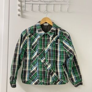 Kith Black and Green Plaid Initial K Jacket